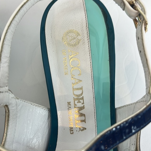 Accademia of Venice made in Italy Shades of Blue Bejewelled Sling Back Sandal - Picture 9 of 17